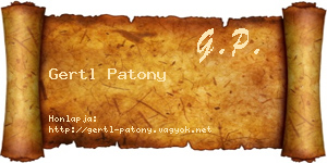 Gertl Patony névjegykártya